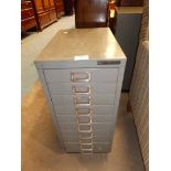 A Bisley steel ten drawer tool/collectors cabinet