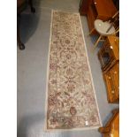 A modern pink hearth rug and a carpet runner