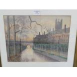 Three framed watercolour paintings to include Tom Simpson