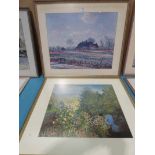 Two framed modern prints after Monet