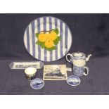 Eight items of assorted blue & white including Spode faience