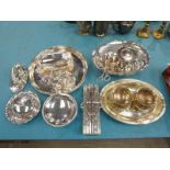 Sixteen items of silver plated tableware