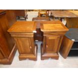 A pair of bedside pot cabinets to match lot 213