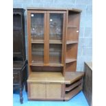 A G Plan 1980's two piece display cabinet with open corner display