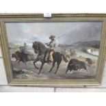 A. Hijosa, South American Gauchos, a signed oil on canvas
