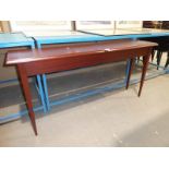 A mahogany effect 6ft long console type table