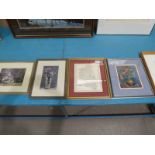 Three small framed prints to include, Corot & Van Gogh, Buckinghamshire map and portion of