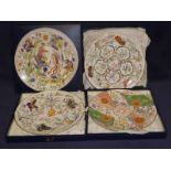 A set of five Royal Worcester chinoiserie limited edition cabinet plates and a Swedish blue &