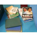 A box of books, cricket related, early to late 20th Century