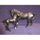 A Beswick pottery Black Beauty and a foal, matt finish