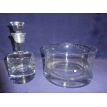 A Stenatt Wilson style water drop decanter and large matching fruit bowl