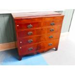 A George III mahogany & kingwood crossbanded chest of two over three graduated drawers on splay