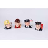 A collection of Royal Doulton character jugs, some from limited editions, including Engine Driver,