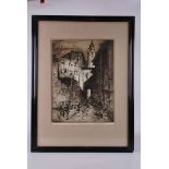 Frank Brangwyn (British, 1867-1956) 'Street' signed in pencil, etching 39.8 x 30cm