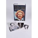Margaret Thatcher autopen autographed black and white photograph, plus two others with facsimile
