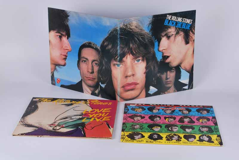 Rolling Stones vinyl Lp's; Some Girls 1978 stereo slide sleeve, Black & Blue gatefield 1976, &