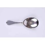 A modern trefid pattern silver caddy spoon with teardrop bowl, Sheffield 1971 by Francis Howard