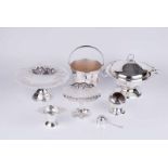 A collection of good quality silver plated wares to include a sauce tureen, ice bucket, large and