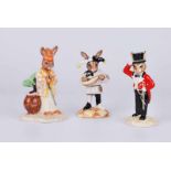 Three Royal Doulton figures 'Samurai Warrior', 'ringmaster', 'jester' A/F