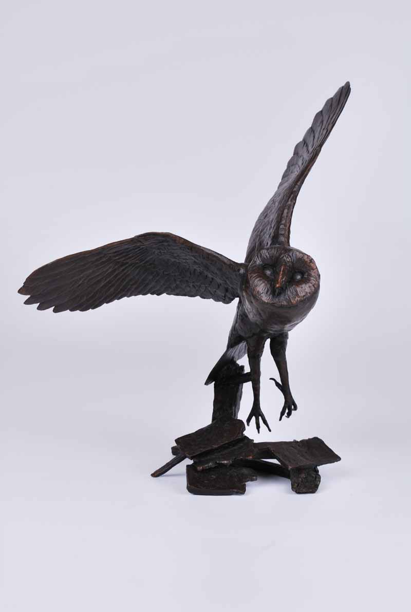 Richard Cooper (contemporary) limited edition bronze cast sculpture of a barn owl, numbered 71/75 - Image 2 of 4