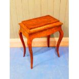 A Victorian Walnut marquetry planter, the tin lined interior, lifting out on twin handles can be