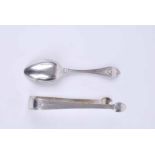 A Victorian silver old English bead pattern teaspoon Sheffield 1858 by Martin Hall & Co, plus