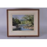 *Geoffrey H. Pooley (1908-2006), watercolour the river Lune near Biggins, signed G H Pooley lower