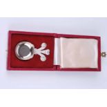A Royal Wedding souvenir silver caddy spoon with Prince of Wales feathers to celebrate the wedding