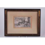 Philip Wouvermans 'Bandits' signed in image, engraving, trimmed, 7.8 x 12.5cm