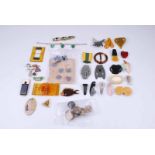 A collection of mid -twentieth century costume jewellery and accessories to include dress clips,