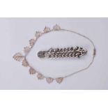 Hollow link silver bracelet & filigree necklace