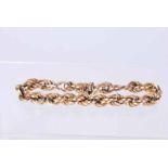 Rope link 9ct gold bracelet 14g