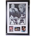 Large framed portrait of Mike Tyson signed 82cm x 57cm