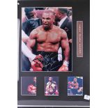 Large framed portrait of Mike Tyson signed 87cm x 67cm