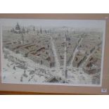 Repro 18x 8 map of Rochdale, print of the city that Wren never saw, S.D. Buses blueprint and wall