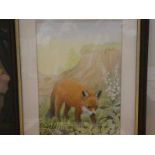 T Carey (20th/21st century) a set of six watercolour studies of a fox in various habitats, two