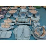 67 Pieces of Poole pottery Dinner service in pale blue and beige