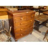 A Victorian mahogany bow fronted chest of 2 over 3 drawers cut in two.