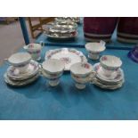 A Foley bone china 21 piece tea service in the Cornflower pattern for six places.