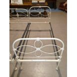 A Victorian iron single bedstead.