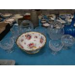 A Hammersley Lady Patricia fruit bowl and eight items of cut glass crystalware.