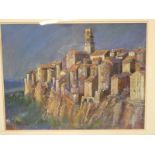 Kevin Reilly (20th/21st century) oil pastel 'Amalfi Coast', signed lower right, 49 cm x 64.5 cm,
