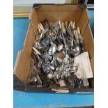 A box of mixed cutlery