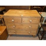 Victorian pine caddy top chest of two over two drawers.