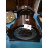 Two mid-century oak cased mantle clocks.