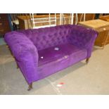 Late Victorian Chesterfield sofa in purple velour.