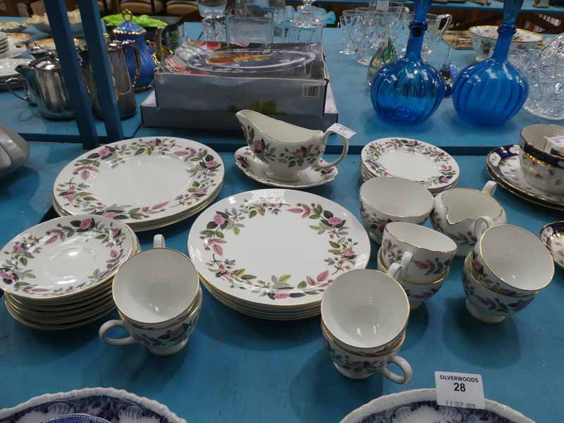 A Wedgwood Hathaway Rose 33 piece part dinner service for up to six places.