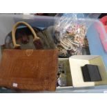 Vintage handbags, perfumes, purses, costume beads and jewellery.