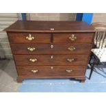 George III mahogany chest of two over three drawers.