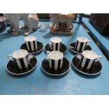 A Wedgwood black and white 12 piece coffee service.